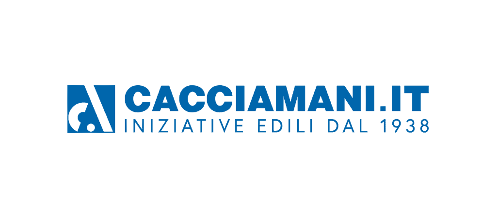 Cacciamani.it logo with icon, Iniziative Edili dal 1938